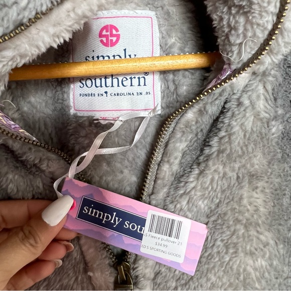 SIMPLY SOUTHERN Classic Ombré Grey Sherpa Long Sleeve Sweatshirt Size M - Picture 12 of 14